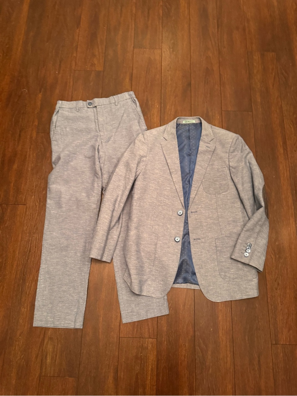 Kids Light Gray Matching Suit Set - 2-Piece Jacket & Pants